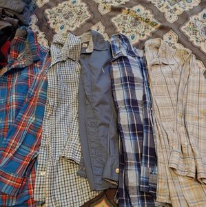 Bundle of 5 boys button down casual dress shirts